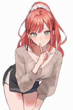 Sinomi Anime Girl with Red Hair and Green Eyes