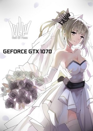 Anime girl in wedding dress with GeForce GTX 1070
