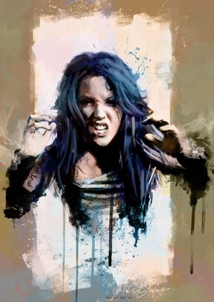 Alissa White-Gluz from Arch Enemy screaming