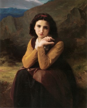 Young Woman in a Landscape by William-Adolphe Bouguereau