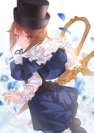 Souseiseki from Rozen Maiden with large scissors