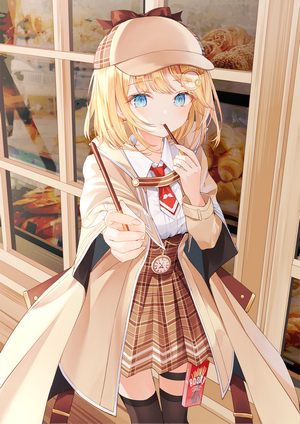 Watson Amelia from Hololive eating Pocky