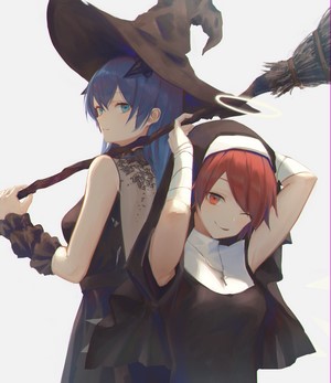 Exusiai and Mostima from Arknights