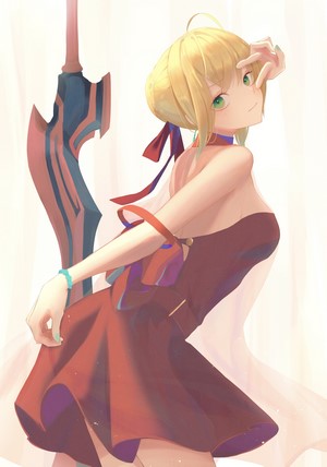 Nero Claudius from Fate/Grand Order with a sword