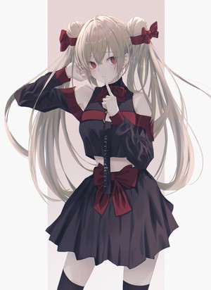 Anime girl with twintails and red eyes