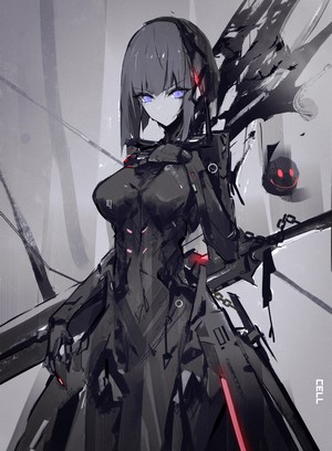 Blame! Anime Girl Cyborg with Weapon