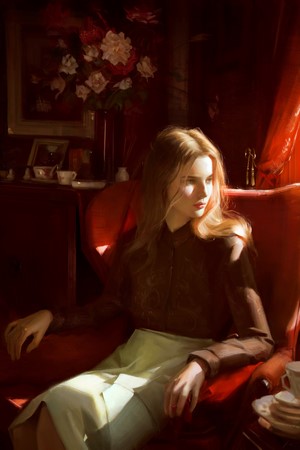 Artwork by Weiyao Wang of a woman sitting