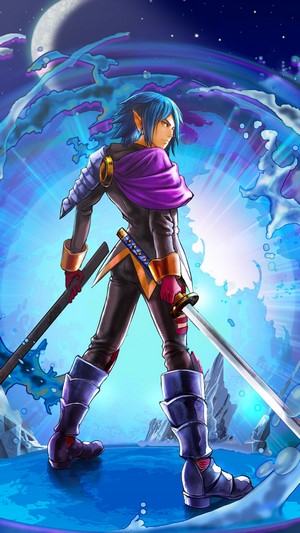 Grand Summoners character with swords and moon