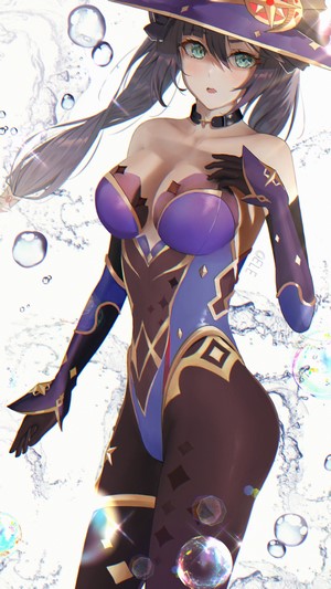 Mona from Genshin Impact in Elegant Bodysuit