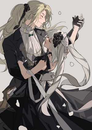 Marie Antoinette and Wolfgang Amadeus Mozart from Fate/Grand Order dancing