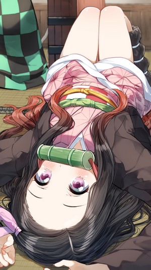 Kamado Nezuko from Kimetsu no Yaiba lying down