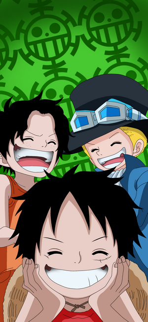 Monkey D. Luffy, Ace, and Sabo from One Piece