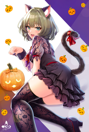 Takagaki Kaede from THE IDOLM@STER Cinderella Girls as a cat girl