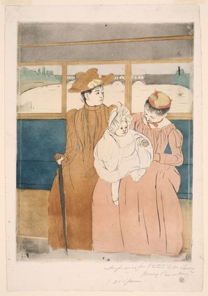 Two women and a baby on a boat, by Mary Cassatt