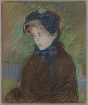 Woman in a Hat and Scarf by Mary Cassatt