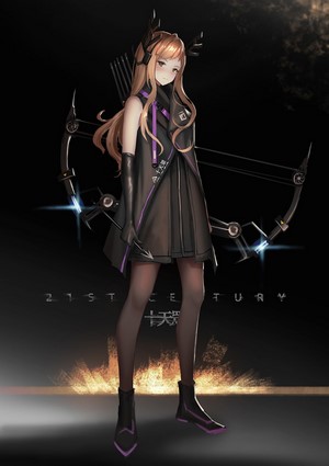 Anime girl with bow and arrows