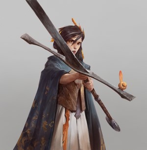 Fantasy girl with a large sword