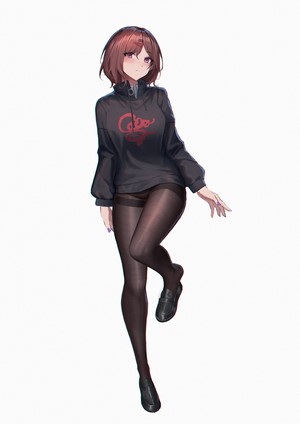 Higuchi Madoka in Black Jacket and Pantyhose