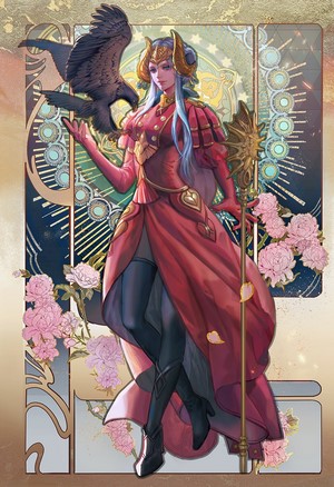 Edelgard von Hresvelg from Fire Emblem Three Houses with an eagle