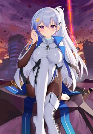 Ephnel Advancement Anime Girl in Apocalyptic Scene