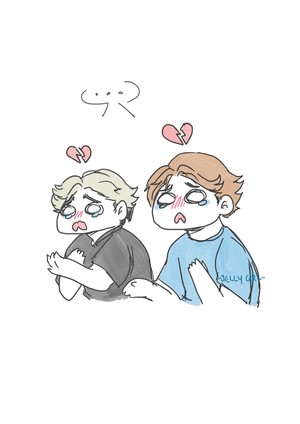 Two crying boys with broken hearts from Haikyuu!!