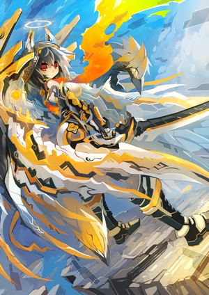 Anime girl with sword and wings