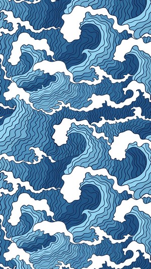 Blue waves drawing