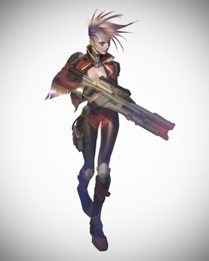 Science fiction woman with a rifle