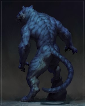 Blue Tiger Anthro Standing