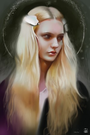 Portrait of a blonde woman with long hair by Yaşar Vurdem