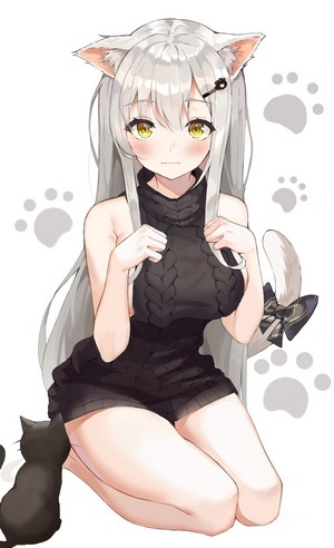 Lotpi Cat Girl with Silver Hair