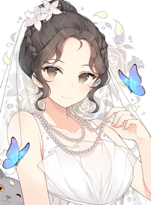 Bride with pearls and butterflies