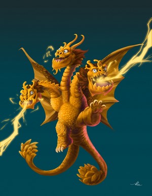King Ghidorah from Godzilla, digital art