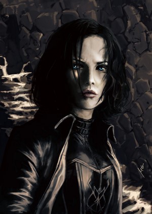 Selene from Underworld, fan art by Miguel Blanco