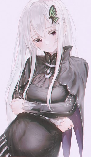 Echidna from Re:Zero with Silver Hair and Butterfly
