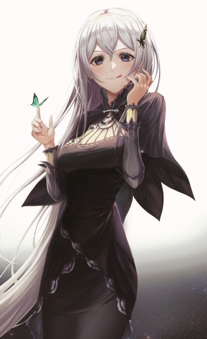 Echidna from Re:Zero Kara Hajimeru Isekai Seikatsu with butterflies