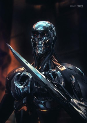 Robot holding a knife