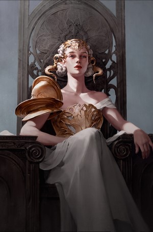 Regal Woman on Throne by Siwoo Kim