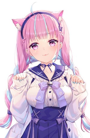 Minato Aqua from Hololive as a cat girl