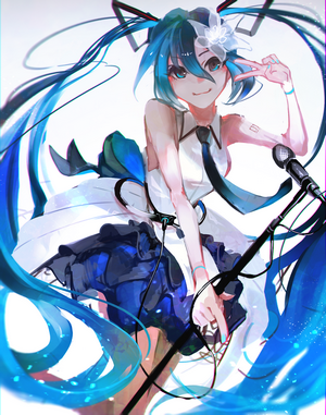 Hatsune Miku from Vocaloid singing