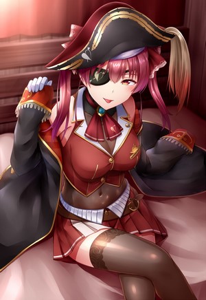 Houshou Marine from Hololive, anime pirate girl