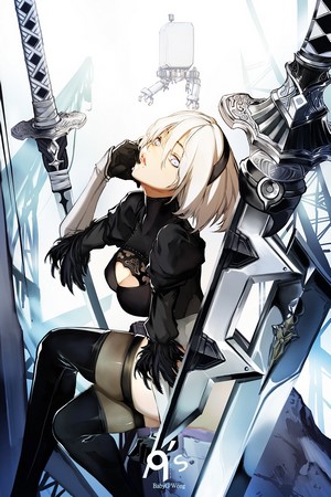 2B from NieR: Automata with swords and pod