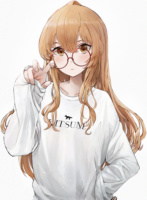 Aisaka Taiga from Toradora! wearing glasses and a white sweater