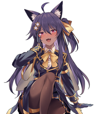 Anime girl with animal ears and dark skin