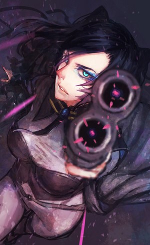Re-l Mayer from Ergo Proxy with a shotgun