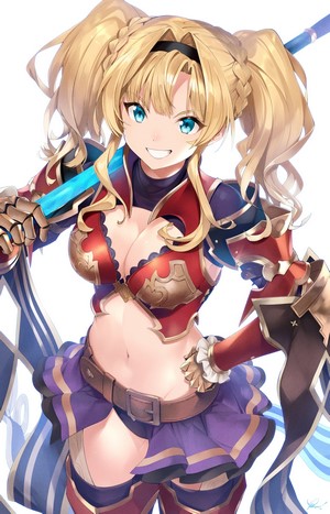 Zeta from Granblue Fantasy with blonde pigtails