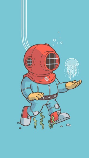 Diver with a Jellyfish