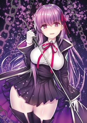 BB from Fate/Grand Order with purple hair and eyes