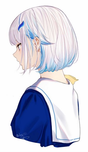 Lize Helesta from Nijisanji with short multi-colored hair