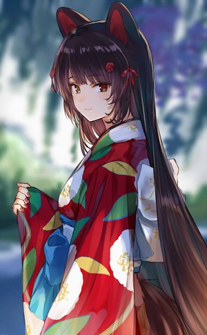 Inui Toko from Nijisanji wearing a kimono